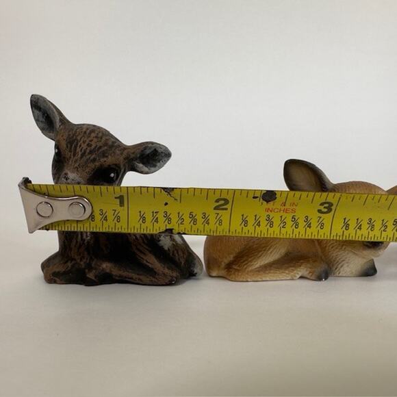 Lefton Figurine (1) Fawn/Deer (2) Unmarked Set, Animals Hand painted VTG - Picture 13 of 15